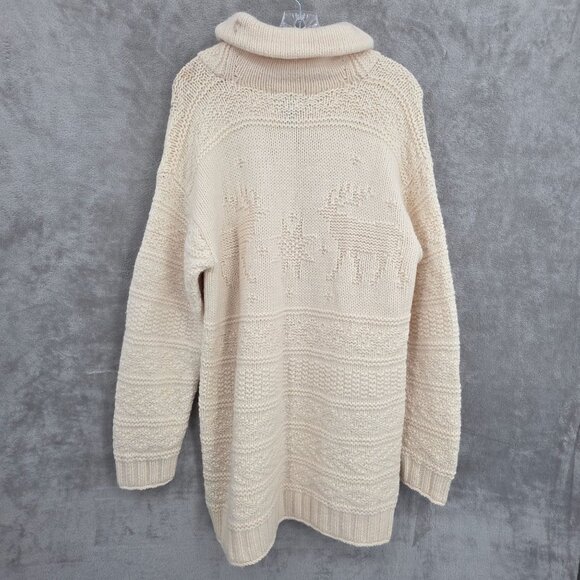 Ralph Lauren LRL Wool Sweater M Ivory Exclusive Hand Knit Tunic Fair Isle Nordic - Picture 10 of 11